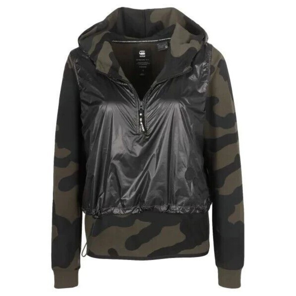 G-Star Raw Womens 1/4 Zip Warscha Straight Hooded Camo Long Sleeve Size L